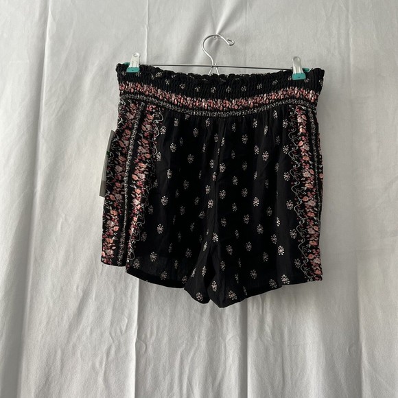 KINGSTON GREY JUNIORS PRINTED SOFT SHORTS RUST BOHO ELASTIC WAIST PULL ON - Picture 4 of 5